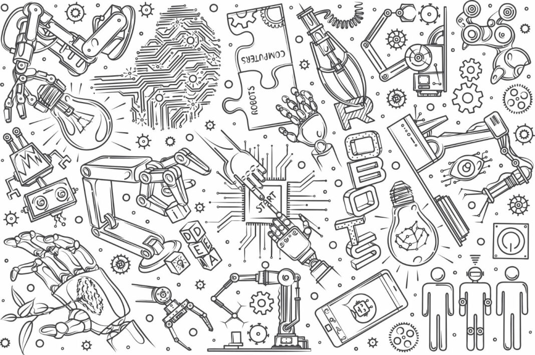 Hand drawn robotics set