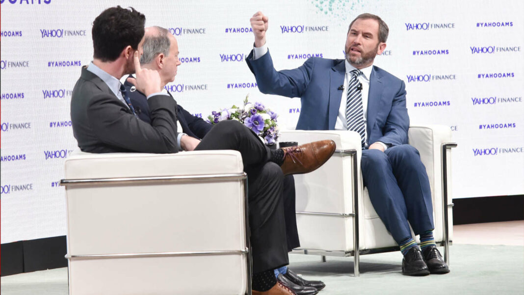 Ripple CEO Brad Garlinghouse speaking at a Yahoo! Finance conference