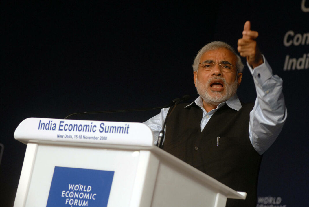 Narendra Modi, then Chief Minister of Gujarat, India, now Prime Minister of the country