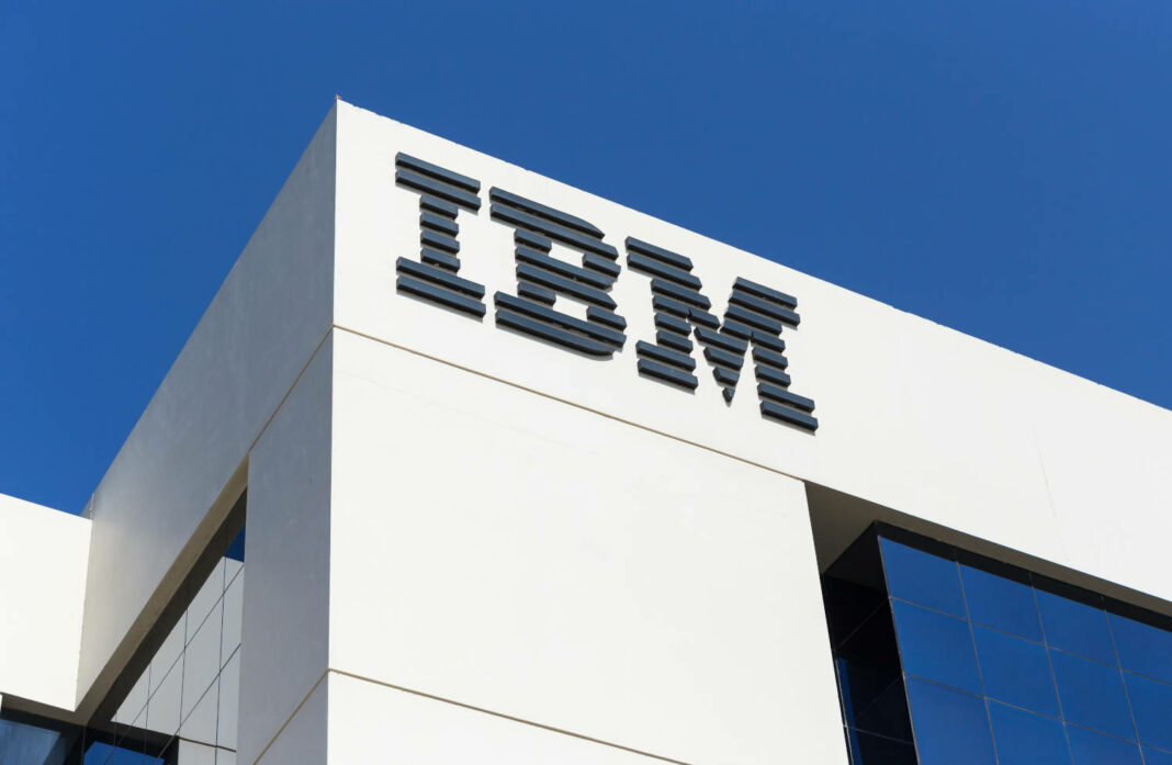 Sign of IBM on one of their office buildings in Dubai, UAE