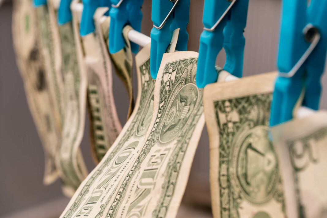 US dollar bills money laundering