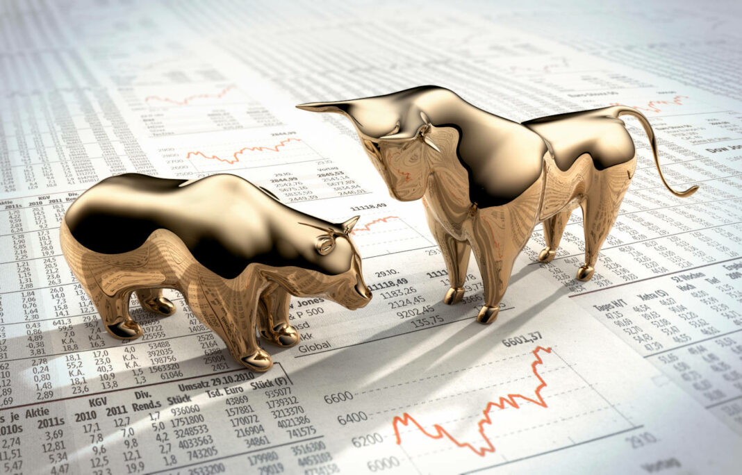Bear and bull illustartion