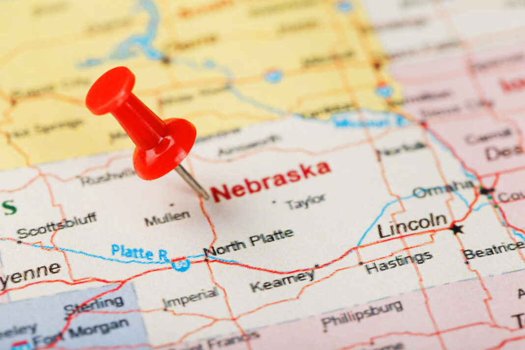 Nebraska on map