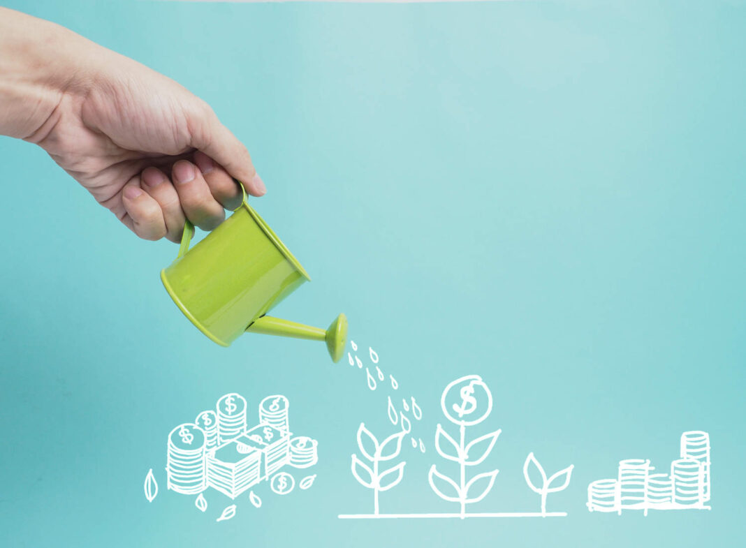 Hand watering money