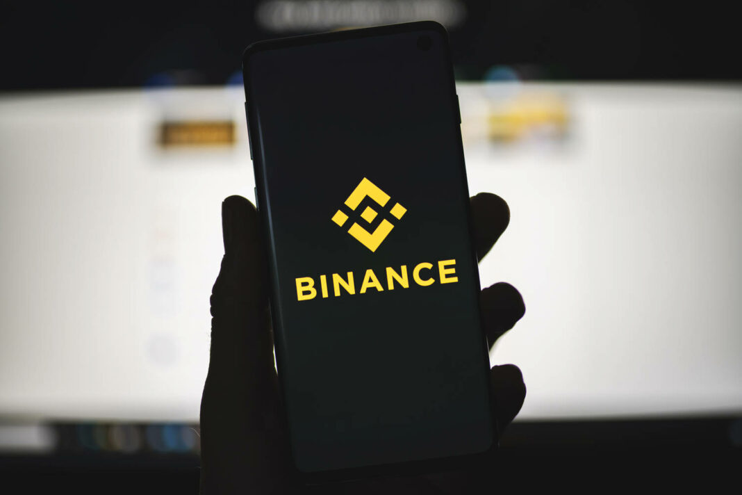 Smartphone with Binance logo