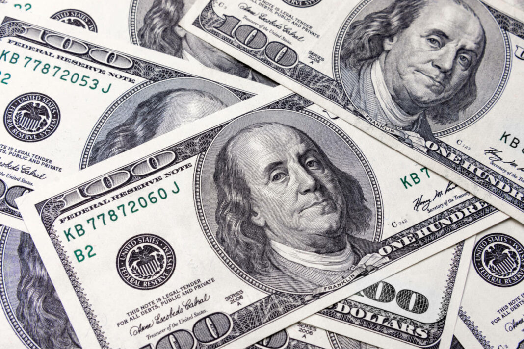Currency US dollar banknotes close-up. Portrait of the President